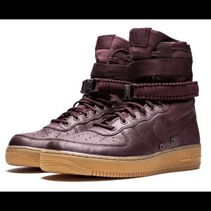 Nike SF Air Force 1 High Deep Burgundy Gum Boots